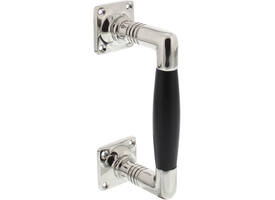 Handgreep Ton basic 75/150mm op vierkant rozet nikkel/zwart