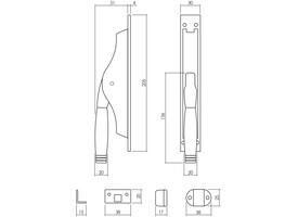 Set pomp-espagnolet Ton 222 inclusief stangenset 2x 1250mm nikkel/ebbenhout