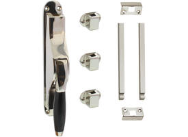 Set pomp-espagnolet Ton basic inclusief stangenset 2x 1250mm nikkel/ebbenhout