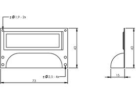 Etiketgreep 73 x 43mm nikkel