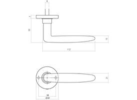 Deurkruk Sophie met rozet verdekt ø49x7mm nikkel mat