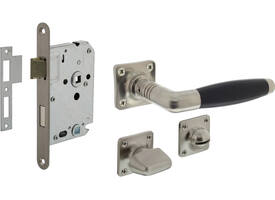 Set toiletslot 63/8 rvs met deurkruk Ton basic op rozet 38x38mm en WC-sluiting nikkel mat