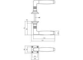 Deurkruk Ton basic met rozet 38x38x6mm nikkel mat/zwart