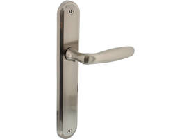 Deurkruk Bjorn op schild ovaal 242x43mm blind nikkel mat