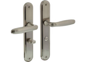 Deurkruk Bjorn op schild ovaal 242x43mm wc 63/8mm nikkel mat