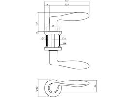 Gatdeel links George op rozet verdekt ø52x10mm met nokken nikkel mat