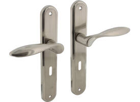 Deurkruk George op schild ovaal 242x43mm sleutelgat 56mm nikkel mat