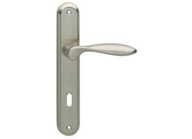 Deurkruk George op schild ovaal 242x43mm sleutelgat 72mm nikkel mat