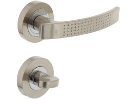 Deurkruk William op rozet verdekt ø52x10mm met nokken en WC-sluiting met stift 8x8mm chroom/nikkel mat