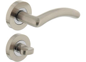 Deurkruk Marieke op rozet verdekt ø52x10mm met nokken en WC-sluiting met stift 8x8mm chroom/nikkel mat
