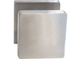 Knoprozet verdekt 55x55x10mm met nokken en vaste knop vierkant met wisselstift nikkel mat