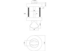 WC8mm  olive tbv schild nikkel mat