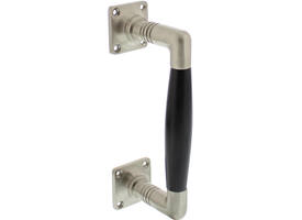Handgreep Ton basic 95/170mm op vierkant rozet nikkel mat/zwart