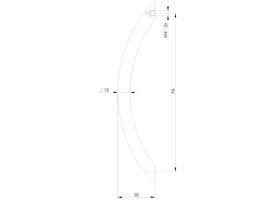 Draadgreep gebogen ø10 x 96mm nikkel mat