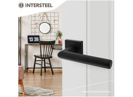 Deurkruk Broome met rozet verdekt 50x50x10mm met nokken zwart
