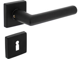 Deurkruk Broome met rozet verdekt 50x50x10mm met nokken en sleutelrozetten zwart