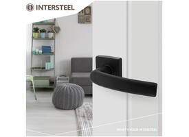 Deurkruk Denham met rozet verdekt 50x50x10mm met nokken zwart