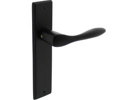 Deurkruk Banaan met schild rechthoekig 181x41mm blind zwart