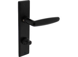 Deurkruk Sophie met schild rechthoekig 181x41mm wc 63/8mm zwart