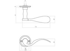 Deurkruk Lepel met rozet ø50x5mm zwart