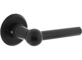 Deurkruk L/L bol met rozet ø50x5mm zwart