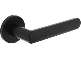 Deurkruk Sora met rozet verdekt ø51x5mm met nokken zwart