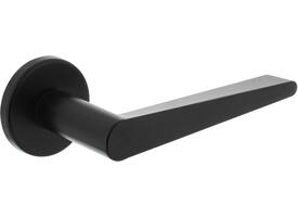 Deurkruk Tiga met rozet verdekt ø51x5mm met nokken zwart