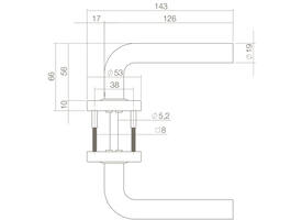 Deurkruk Luzern op rozet verdekt ø53x10mm structuur zwart