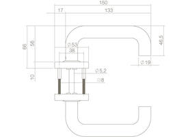 Deurkruk Bern op rozet verdekt ø53x10mm structuur zwart