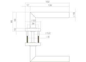 Deurkruk Jura op rozet verdekt ø53x10mm structuur zwart