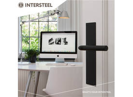 Deurkruk Jura met schild rechthoekig 250x55x2mm blind structuur zwart