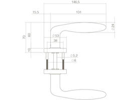 Deurkruk Jupiter op rozet verdekt ø53x10mm structuur zwart