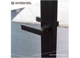 Deurkruk Amsterdam met rozet zelfklevend 30x30x3mm structuur zwart