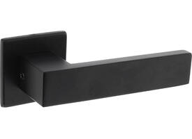Deurkruk Amsterdam met rozet verdekt 50x50x5mm met nokken structuur zwart