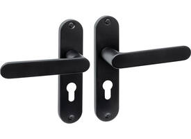 Deurkruk Sora basic op schild ovaal 185x41mm profielcilindergat 55mm zwart