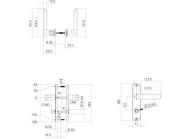 Deurkruk Sora basic op schild ovaal 185x41mm wc 63/8 zwart