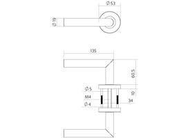 Deurkruk Jura basic op rozet verdekt ø53x10mm zwart