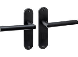 Deurkruk Jura basic op schild ovaal 185x41mm blind zwart