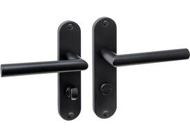 Deurkruk Jura basic op schild ovaal 185x41mm wc 63/8mm zwart