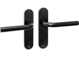 Deurkruk Luzern basic op schild ovaal 185x41mm blind zwart