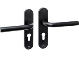 Deurkruk Luzern basic op schild ovaal 185x41mm profielcilindergat 55mm zwart