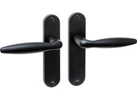 Deurkruk Jupiter basic op schild ovaal 185x41mm blind zwart