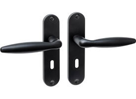 Deurkruk Jupiter basic op schild ovaal 185x41mm sleutelgat 56mm zwart