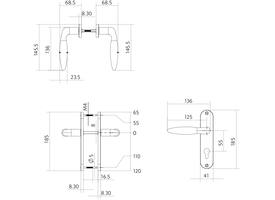 Deurkruk Jupiter basic op schild ovaal 185x41mm profielcilindergat 55mm zwart