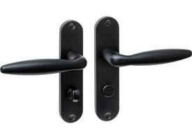 Deurkruk Jupiter basic op schild ovaal 185x41mm wc 63/8 zwart