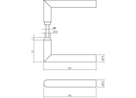 Deurkruk Jura met korte insert structuur zwart