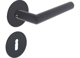 Deurkruk Jura met rozet zelfklevend ø55x2mm en sleutelrozetten structuur zwart