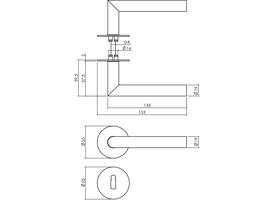 Deurkruk Jura met rozet zelfklevend ø55x2mm en sleutelrozetten structuur zwart