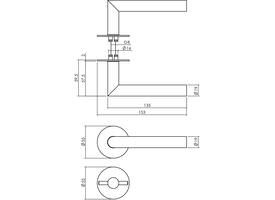 Deurkruk Jura met rozet zelfklevend ø55x2mm en WC-sluiting met stift 8x8mm structuur zwart