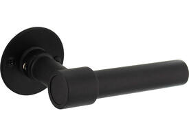 Gatdeel L recht met rozet Ø51x2mm structuur zwart